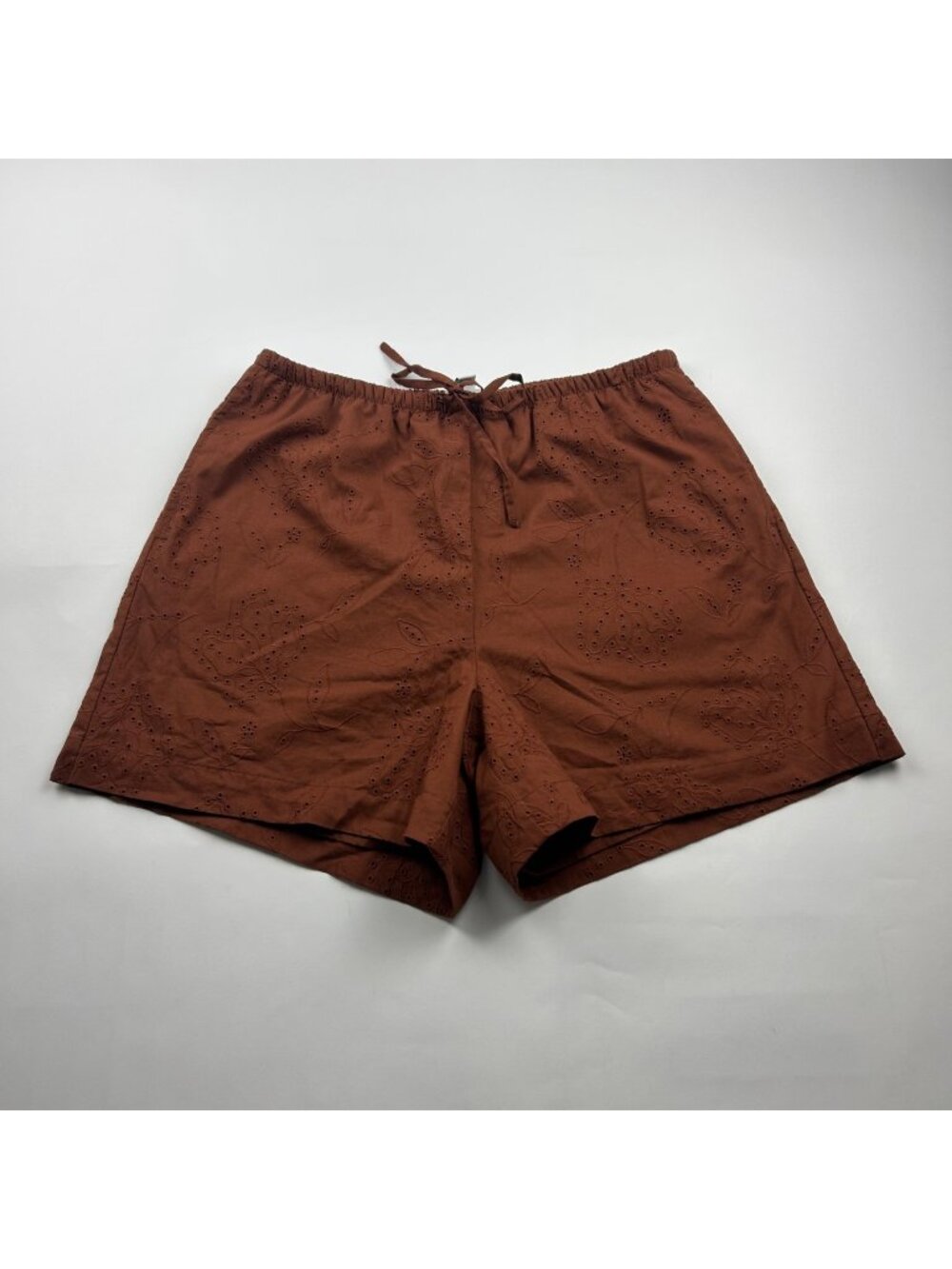 A New Day Brown Eyelet Pull On Shorts S